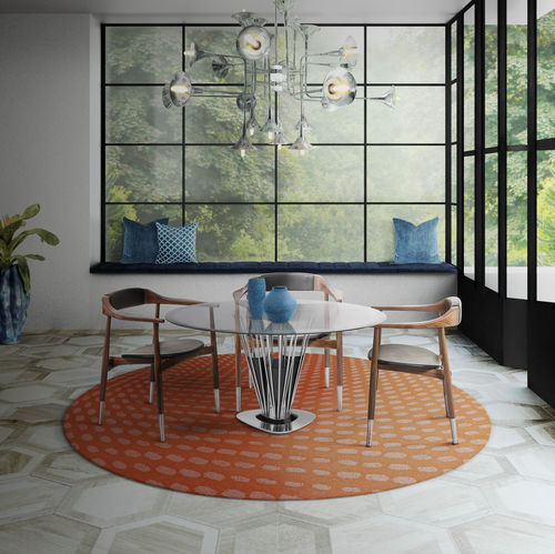 Tappeto contemporaneo - COPPOLA - Essential Home - a motivi / in Tencel® / rotondo