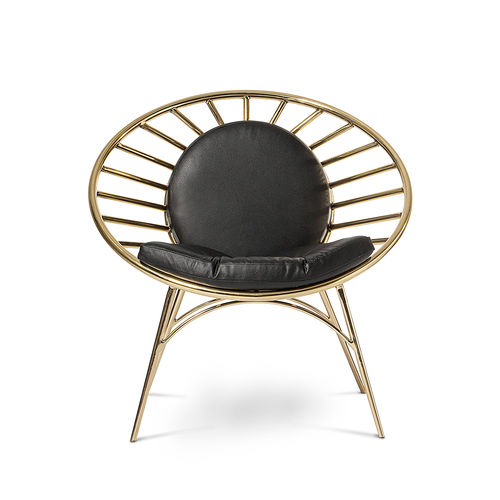 Sedia contemporanea - REEVES  - Essential Home - da interno / in metallo / in pelle