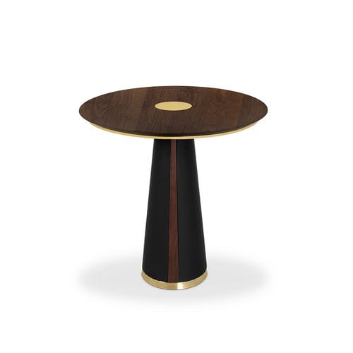 Tavolo da bistrot contemporaneo - BERTOIA - Essential Home - in noce / in ottone lucidato / con supporto in ottone