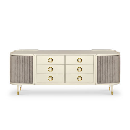 Credenza design - DAVIS - Essential Home - in legno laccato / in noce / in ottone lucidato