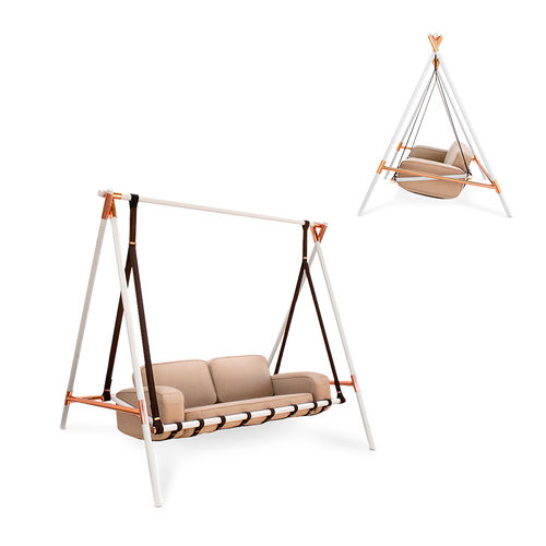 Dondolo da giardino in tessuto acrilico - FABLE - Essential Home - in acciaio inox verniciato / per uso contract / per ufficio
