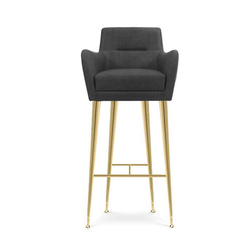 Sedia alta moderna - DANDRIDGE - Essential Home - da interno / in tessuto / in ottone lucidato