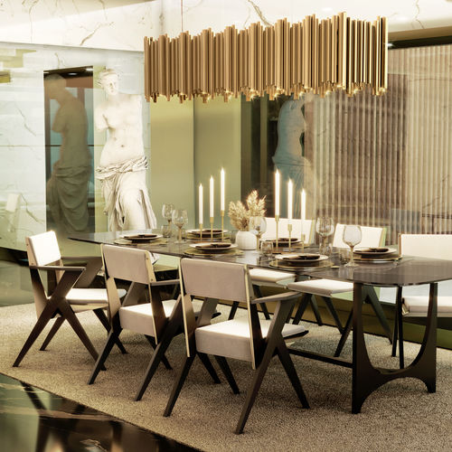 Sedia da pranzo design scandinavo - FEDERICO  - Essential Home - da interno / in tessuto / in legno