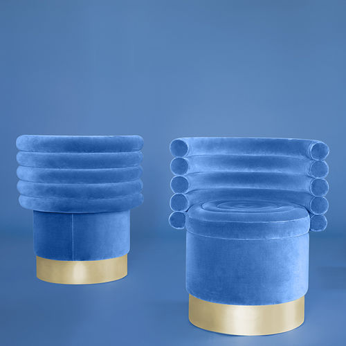Sedia da pranzo contemporanea - NESBITT - Essential Home - da interno / in tessuto / con supporto in ottone lucido