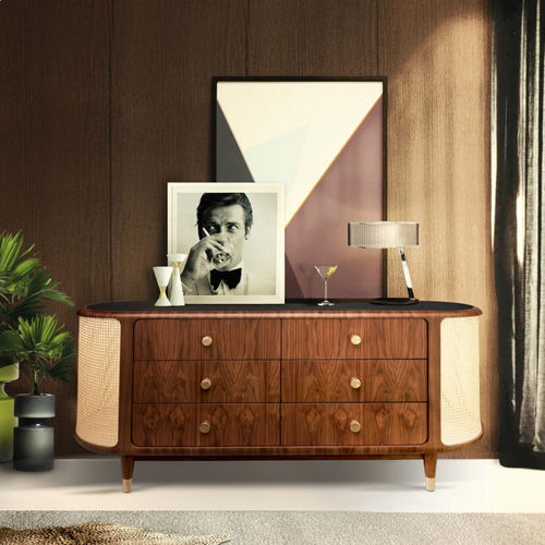 Credenza moderna - FRANCO - Essential Home - in noce / in legno massiccio / in rattan