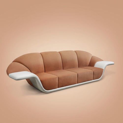 Divano moderno - KLAUDE  - Essential Home - in velluto / in pelle / con braccioli