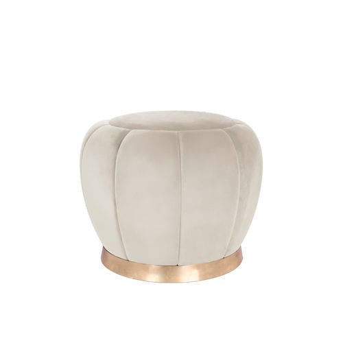 Pouf contemporaneo - FLORENCE - Essential Home - in velluto / in ottone lucidato / tondo