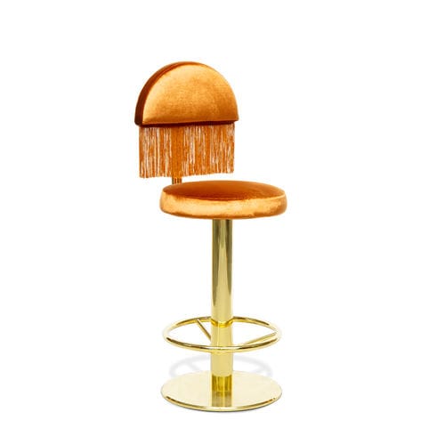 Sedia alta contemporanea - ZSA ZSA - Essential Home - da interno / in tessuto / con supporto in ottone lucido