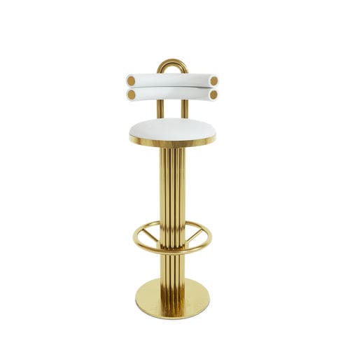 Sedia alta moderna - KELLY DEMILUNE - Essential Home - da interno / in metallo / in pelle
