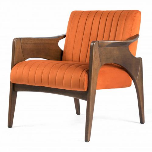 Poltrona contemporanea - WING - Moora - in tessuto / in legno / arancione