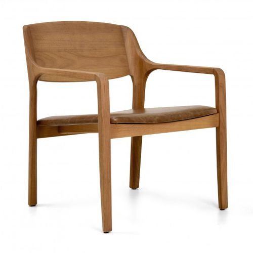 Poltrona contemporanea - CLAVE - Moora - in pelle / in legno / marrone