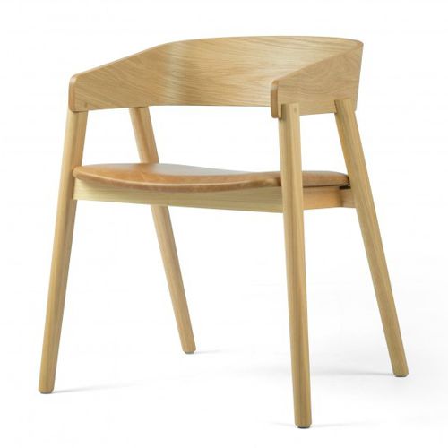 Sedia contemporanea - COLLER - Moora - da interno / in pelle / con supporto in legno