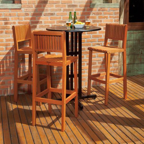 Sedia alta contemporanea - IBIZA - Butzke - da esterno / in legno / per uso residenziale