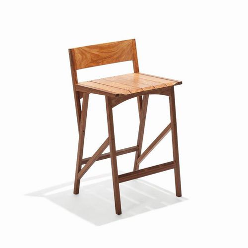 Sedia alta contemporanea - ATIBAIA - Butzke - da esterno / in legno / per uso residenziale