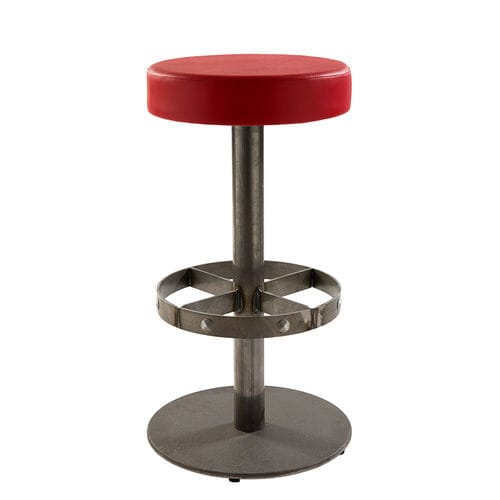 Sgabello da bar contemporaneo - SGAB-BORG - Vela Arredamenti - in pelle / con supporto in ferro / girevole
