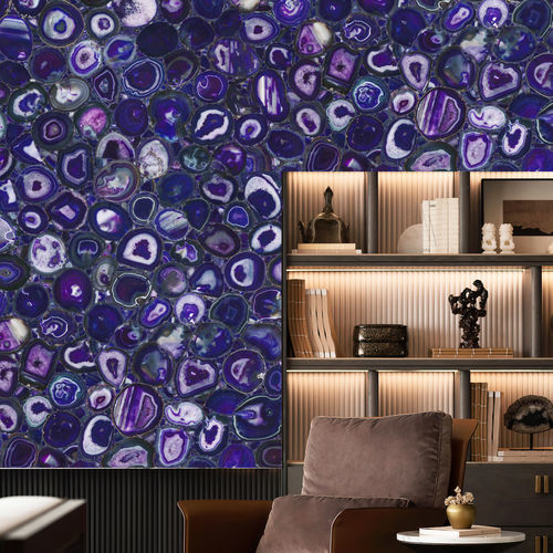 Lastra in pietra naturale in pietra semipreziosa - Agate Purple 1 - Efesus Stone - per interni / per muro / per stanza da bagno