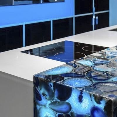 Piano di lavoro in marmo - Efesus Stone - in Cristalplant® / contract / da cucina