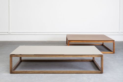 Tavolino basso contemporaneo - ARQ - Estudiobola - in legno / in vetro / in MDF stratificato