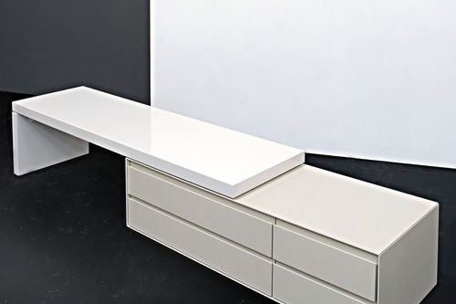 Cassettone contemporaneo - PORTICO  - Estudiobola - in MDF laccato / non specificato / bianco
