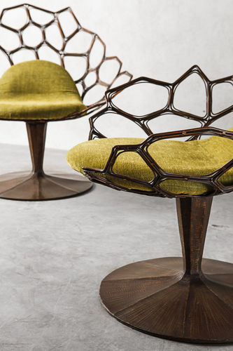 Sedia design originale - MOSAICO - industriaedition - da interno / in acciaio / girevole