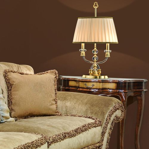 Lampada da tavolo - ELIZABETH - grandoluce - in metallo cromato / in cristallo Swarovski® / classica