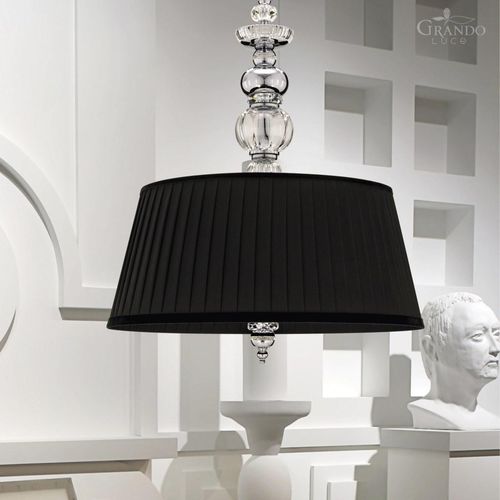 Lampada a sospensione - JULIANA - grandoluce - in cromo / in cristallo Swarovski® / in tessuto