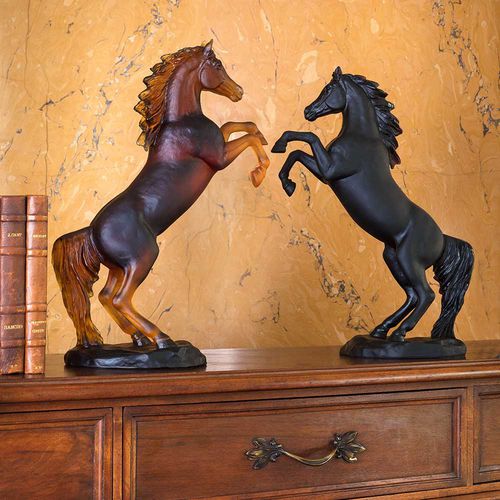 Scultura in cristallo - APPALOOSA SPIRITED HORSE - Daum - nera / animale / contemporanea