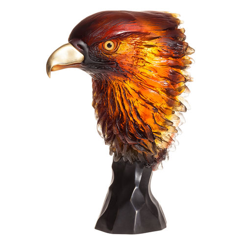 Scultura in cristallo - ROYAL EAGLE - Daum - arancione / animale / contemporanea
