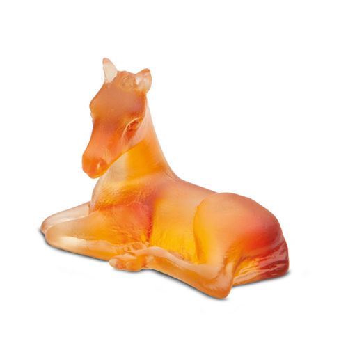 Scultura in cristallo - MINI FOAL - Daum - arancione / animale / contemporanea