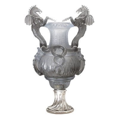 Vaso contemporaneo - Stanislas - Daum - bianco / dorato / grigio