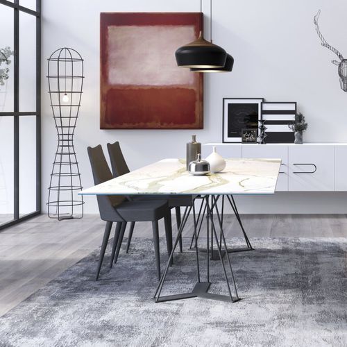 Tavolo contemporaneo - LEON - Barel Srl - in quercia naturale / in cristallo / in ceramica