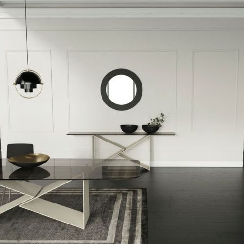 Consolle contemporanea - QUARTZ - Barel Srl - in rovere / in noce / in cristallo