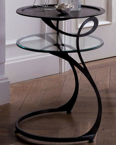 Comodino contemporaneo - MOBY - Barel Srl - in ferro / in cristallo / con supporto in ferro