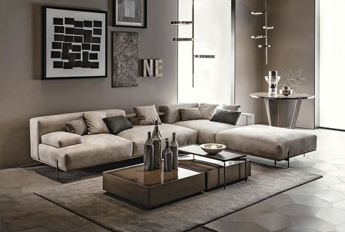 Divano modulare - SOHO - Shake Design - contemporaneo / in pelle / con contenitore