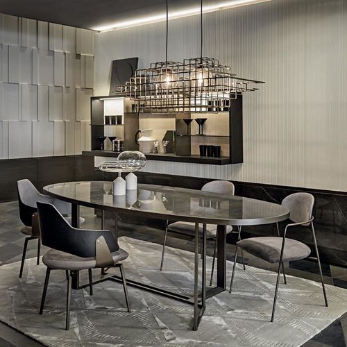 Sedia da pranzo contemporanea - EDEN - Shake Design - da interno / in pelle / con supporto in metallo
