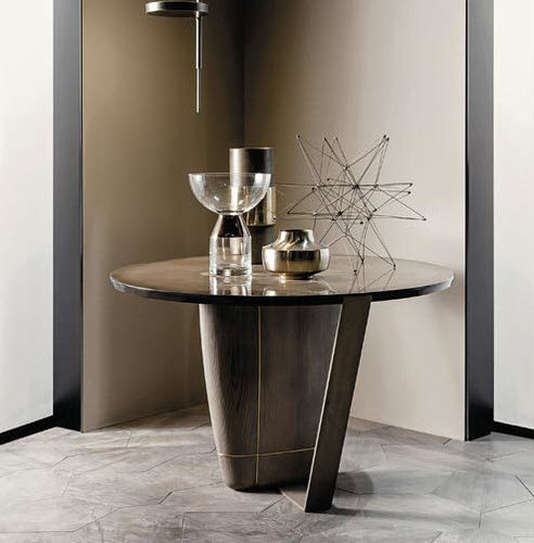 Tavolo contemporaneo - WOOP - Shake Design - in metallo / con supporto in metallo / rotondo