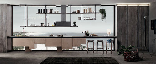 Cucina contemporanea - LINE - Shake Design - in legno / in ferro / senza maniglie