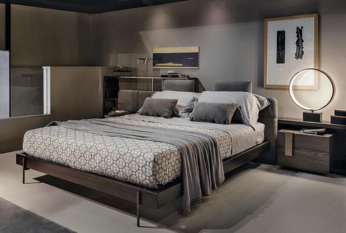 Letto matrimoniale - MESH - Shake Design - contemporaneo / con testiera imbottita / in frassino
