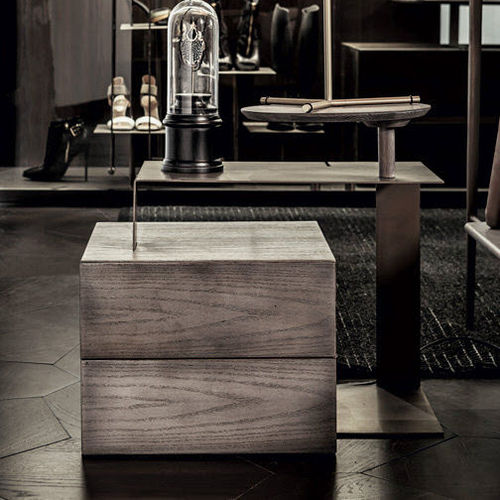 Comodino contemporaneo - HIO - Shake Design - in legno / rettangolare / con cassetti