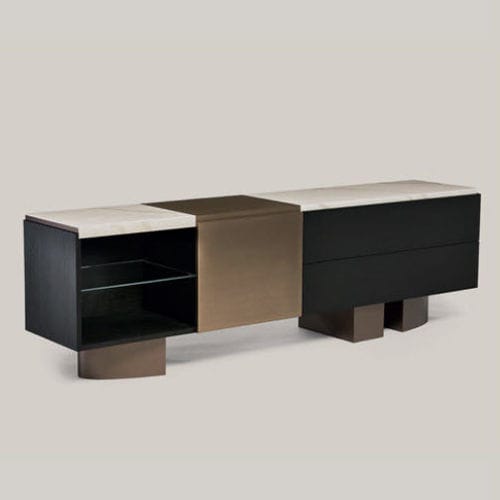 Credenza contemporanea - BOSTON - Shake Design - in bronzo / in porcellana / con ripiano
