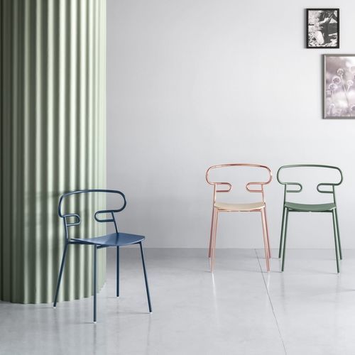 Sedia contemporanea - GENOA MET 0047 - Traba' - da interno / in legno / con supporto in metallo verniciato