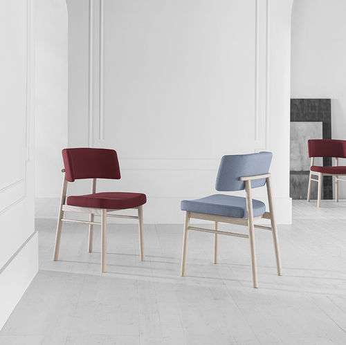 Sedia da pranzo contemporanea - MARLEN 0151-LE-IM - Traba' - da interno / in tessuto / in pelle