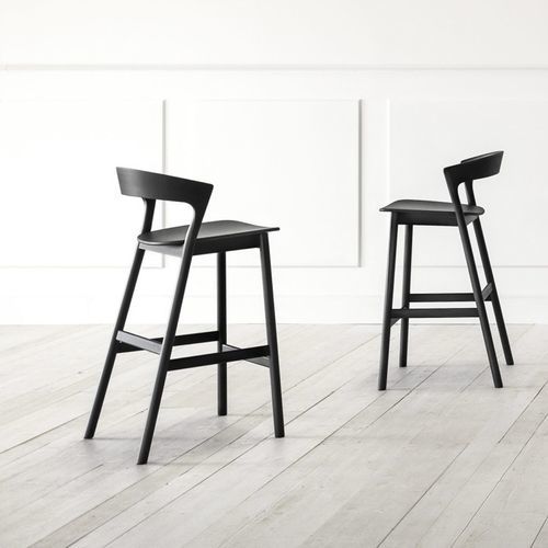 Sedia alta contemporanea - EDITH 0074-LE - Traba' - da interno / in legno compensato / con supporto in faggio