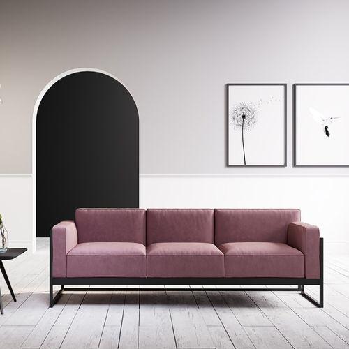 Divano contemporaneo - KIRK 0064 - Traba' - in tessuto / in pelle / con braccioli