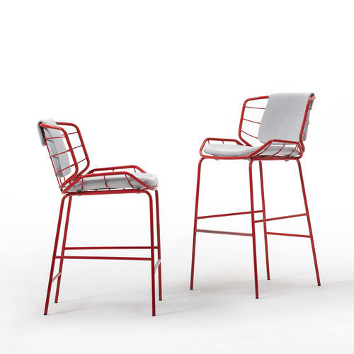 Sedia alta contemporanea - SKIN MET - Traba' - da interno / da esterno / in tessuto