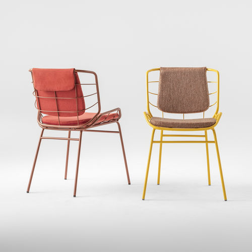 Sedia contemporanea - SKIN MET 0084  - Traba' - da interno / da esterno / in tessuto
