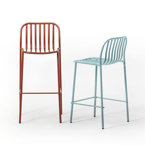Sedia alta contemporanea - STOOL METIS LINE 0194 - Traba' - da interno / da esterno / in metallo verniciato