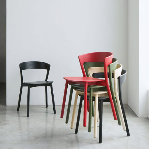 Sedia contemporanea - EDITH IMB - Traba' - da interno / in pelle / in noce
