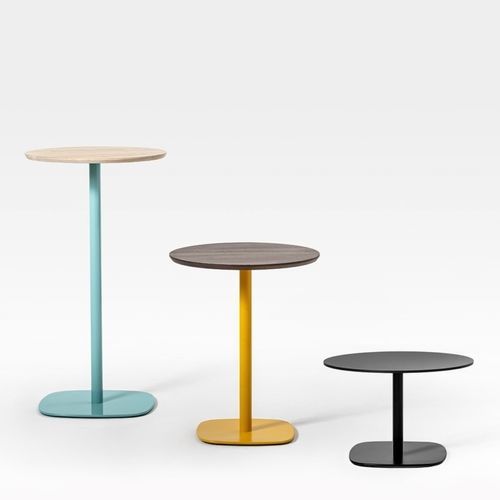 Tavolino basso moderno - ROUND SMALL - Traba' - in frassino / con supporto in metallo / rotondo