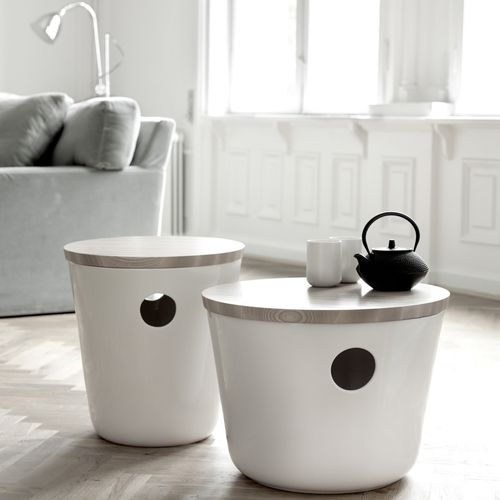 Tavolo d'appoggio contemporaneo - UNIT - Kahler Design - in legno / in ceramica / rotondo